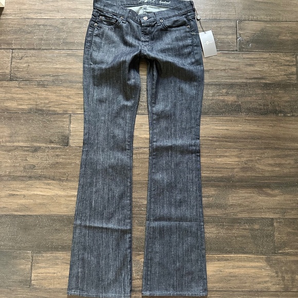 7 For All Mankind Denim - 7 FOR ALL MANKIND Sleek Deep Blue Lowrise Flare Sz 27 NWT!!